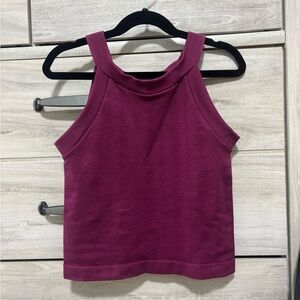 Aura Red and Purple Fitted Crop Tank Top